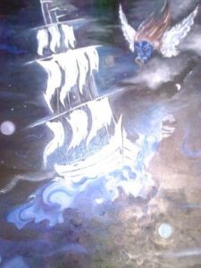 Voir le détail de cette oeuvre: L'ange  de  la  nuit  et  le  voilier  fantôme